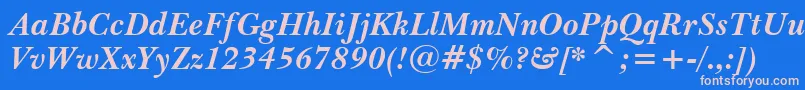 Шрифт BaskervilleWin95btBoldItalic – розовые шрифты на синем фоне