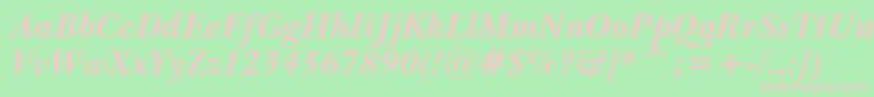 Шрифт BaskervilleWin95btBoldItalic – розовые шрифты на зелёном фоне