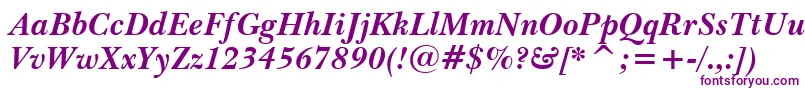 BaskervilleWin95btBoldItalic-fontti – violetit fontit valkoisella taustalla