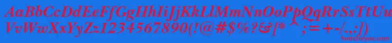 Шрифт BaskervilleWin95btBoldItalic – красные шрифты на синем фоне