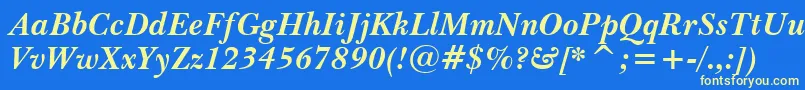 Шрифт BaskervilleWin95btBoldItalic – жёлтые шрифты на синем фоне