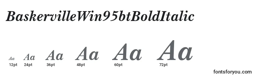 BaskervilleWin95btBoldItalic Font Sizes