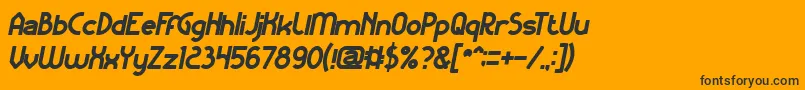 Шрифт KangarooPunchItalicBold – чёрные шрифты на оранжевом фоне