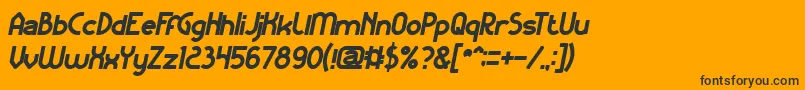 Fonte KangarooPunchItalicBold – fontes pretas em um fundo laranja