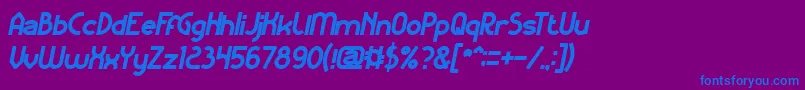 フォントKangarooPunchItalicBold – 紫色の背景に青い文字