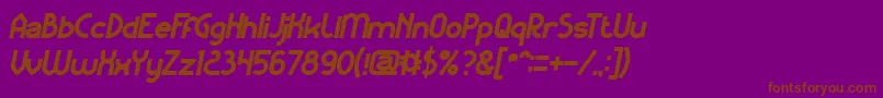 フォントKangarooPunchItalicBold – 紫色の背景に茶色のフォント