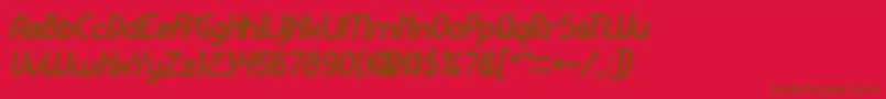 フォントKangarooPunchItalicBold – 赤い背景に茶色の文字
