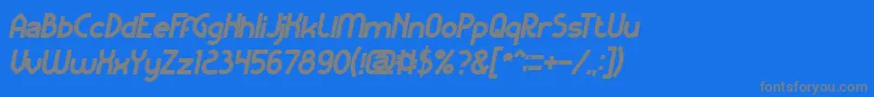 KangarooPunchItalicBold-fontti – harmaat kirjasimet sinisellä taustalla