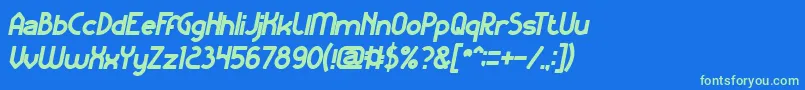 KangarooPunchItalicBold Font – Green Fonts on Blue Background