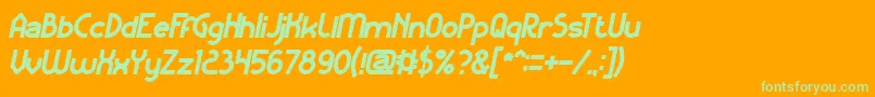 フォントKangarooPunchItalicBold – オレンジの背景に緑のフォント
