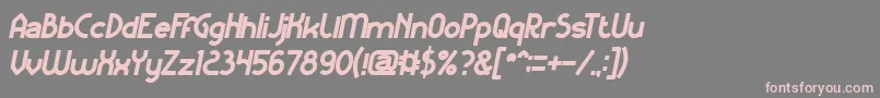 フォントKangarooPunchItalicBold – 灰色の背景にピンクのフォント