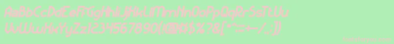 Шрифт KangarooPunchItalicBold – розовые шрифты на зелёном фоне