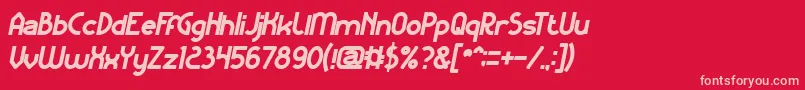 KangarooPunchItalicBold Font – Pink Fonts on Red Background