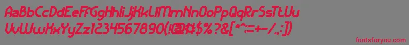 Czcionka KangarooPunchItalicBold – czerwone czcionki na szarym tle