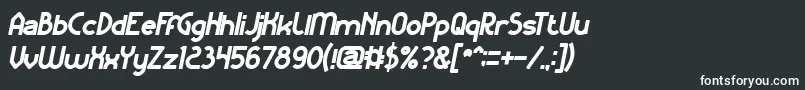 Шрифт KangarooPunchItalicBold – белые шрифты на чёрном фоне
