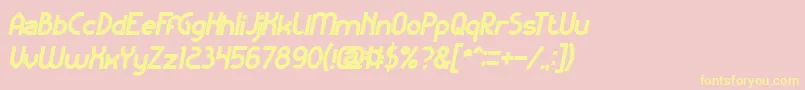 KangarooPunchItalicBold-fontti – keltaiset fontit vaaleanpunaisella taustalla