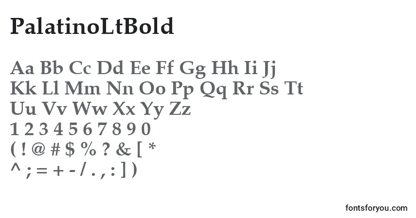 Czcionka PalatinoLtBold – alfabet, cyfry, specjalne znaki