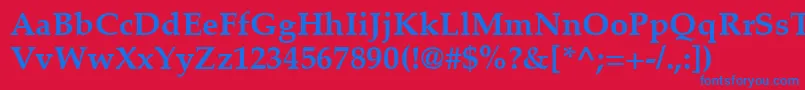 PalatinoLtBold Font – Blue Fonts on Red Background