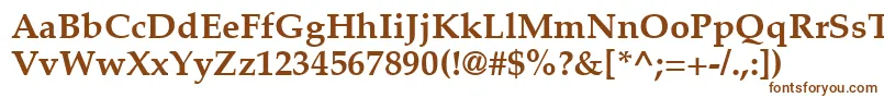 PalatinoLtBold-fontti – ruskeat fontit valkoisella taustalla
