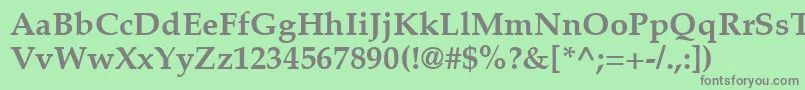 フォントPalatinoLtBold – 緑の背景に灰色の文字