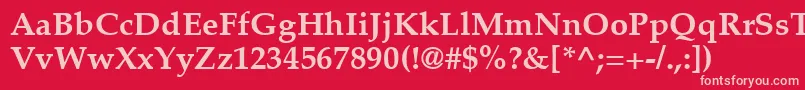 PalatinoLtBold Font – Pink Fonts on Red Background