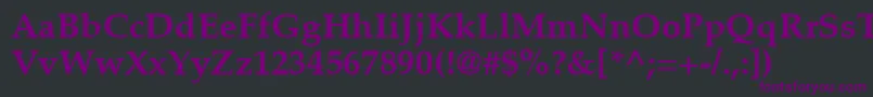 PalatinoLtBold Font – Purple Fonts on Black Background