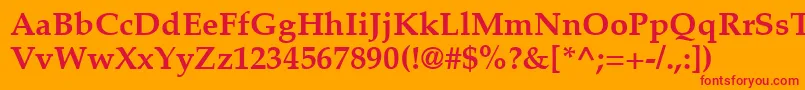 PalatinoLtBold Font – Red Fonts on Orange Background