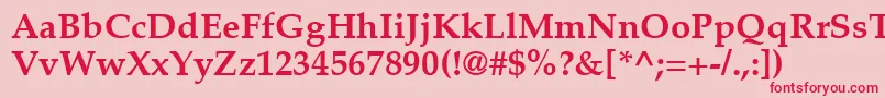 PalatinoLtBold Font – Red Fonts on Pink Background