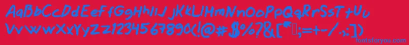 Jamesjeans Font – Blue Fonts on Red Background