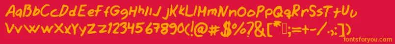 Jamesjeans Font – Orange Fonts on Red Background