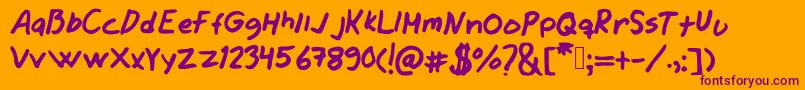 Jamesjeans Font – Purple Fonts on Orange Background