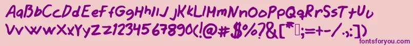 Jamesjeans Font – Purple Fonts on Pink Background