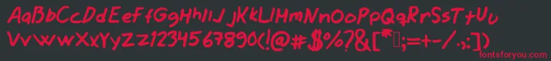 Jamesjeans Font – Red Fonts on Black Background