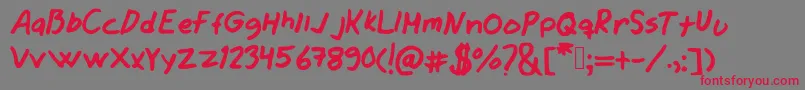 Jamesjeans Font – Red Fonts on Gray Background