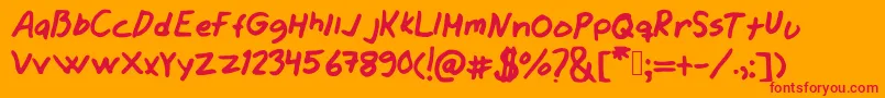 Jamesjeans Font – Red Fonts on Orange Background