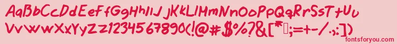 Jamesjeans Font – Red Fonts on Pink Background