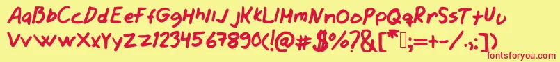Jamesjeans Font – Red Fonts on Yellow Background