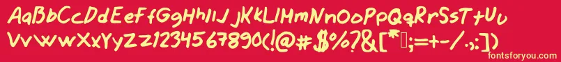 Jamesjeans Font – Yellow Fonts on Red Background
