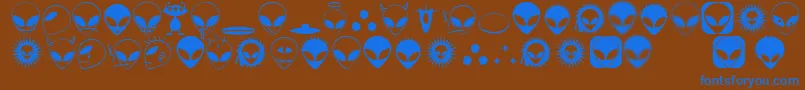 Шрифт Alienato – синие шрифты на коричневом фоне