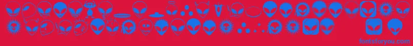 Alienato Font – Blue Fonts on Red Background