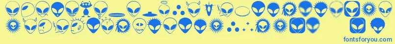 Alienato Font – Blue Fonts on Yellow Background