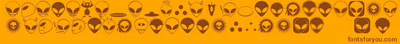 Alienato-fontti – ruskeat fontit oranssilla taustalla
