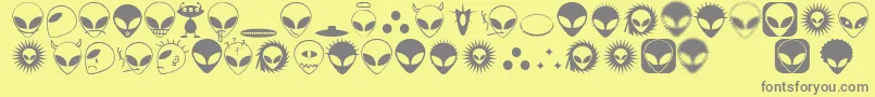 フォントAlienato – 黄色の背景に灰色の文字