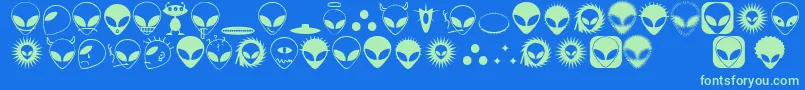 Alienato Font – Green Fonts on Blue Background