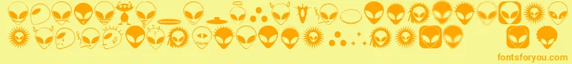 Alienato Font – Orange Fonts on Yellow Background