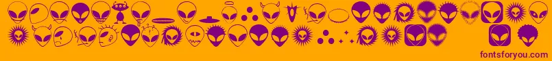 Alienato Font – Purple Fonts on Orange Background