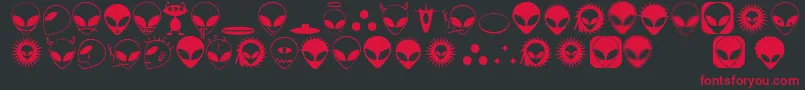 フォントAlienato – 黒い背景に赤い文字
