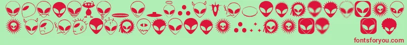 Alienato Font – Red Fonts on Green Background