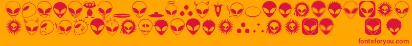 Alienato Font – Red Fonts on Orange Background