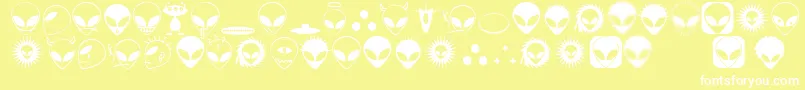 Alienato Font – White Fonts on Yellow Background